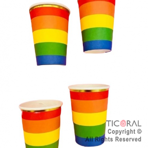 VASOS MULTICOLOR RAINBOW 260 ML. X 10 UNIDADES (U21-047A) x 1